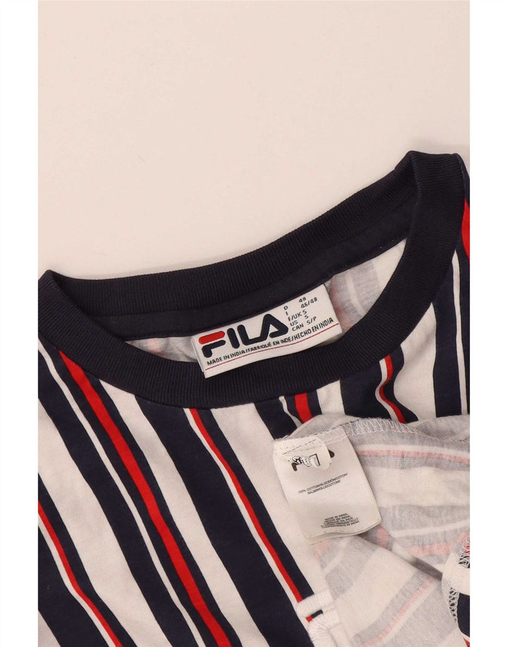 T-shirt grafica da uomo Fila Top piccola in cotone a righe multicolore