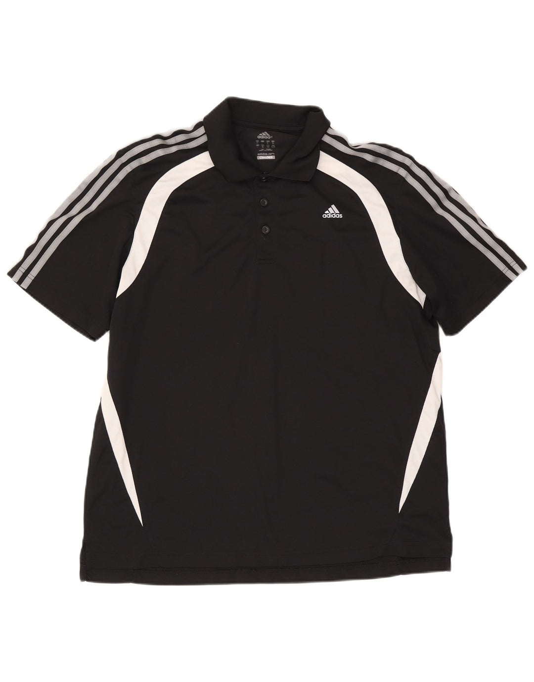 Polo Adidas Climalite da uomo XL in poliestere color block nero