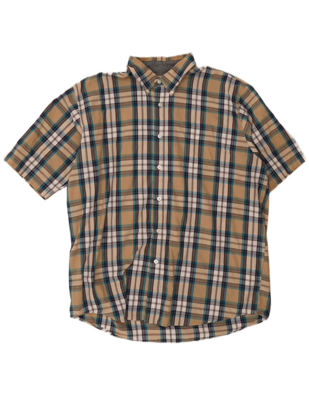 Camicia a maniche corte da uomo Wrangler XL in cotone a quadri beige
