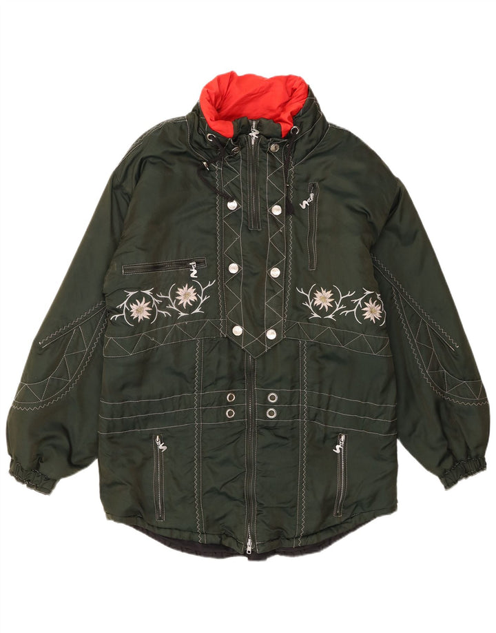 Giacca da sci oversize grafica da donna Sportalm EU 38 Verde medio floreale