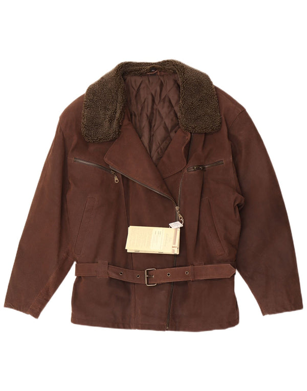 Giacca in pelle scamosciata da donna Front Line EU 44 XL in pelle marrone
