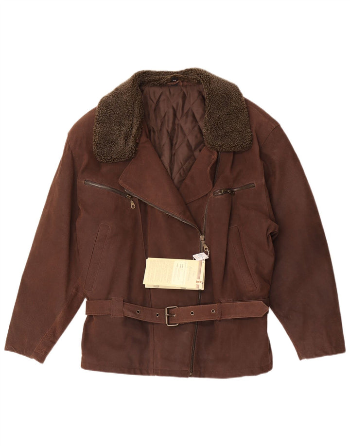 Giacca in pelle scamosciata da donna Front Line EU 44 XL in pelle marrone
