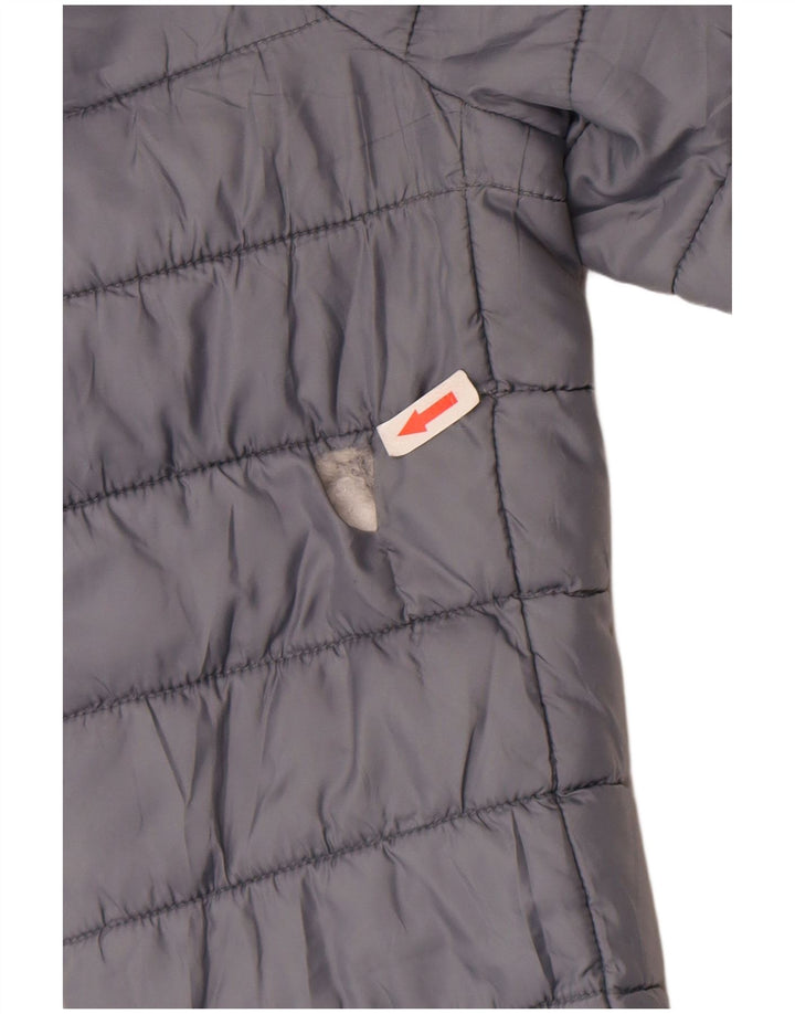 Giacca imbottita con cappuccio da donna Zara UK 14 grande poliestere grigio