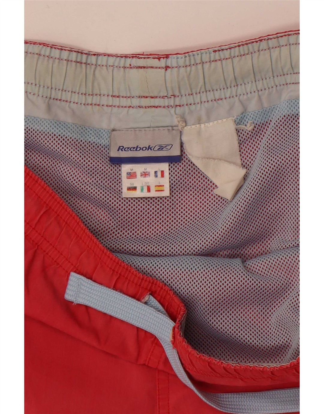 Pantaloncini da bagno Reebok da uomo, colore rosso medio, poliestere sportivo