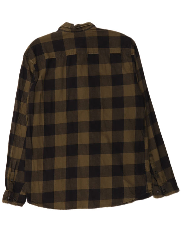 Camicia da uomo in flanella Jack & Jones XL in cotone a quadri kaki