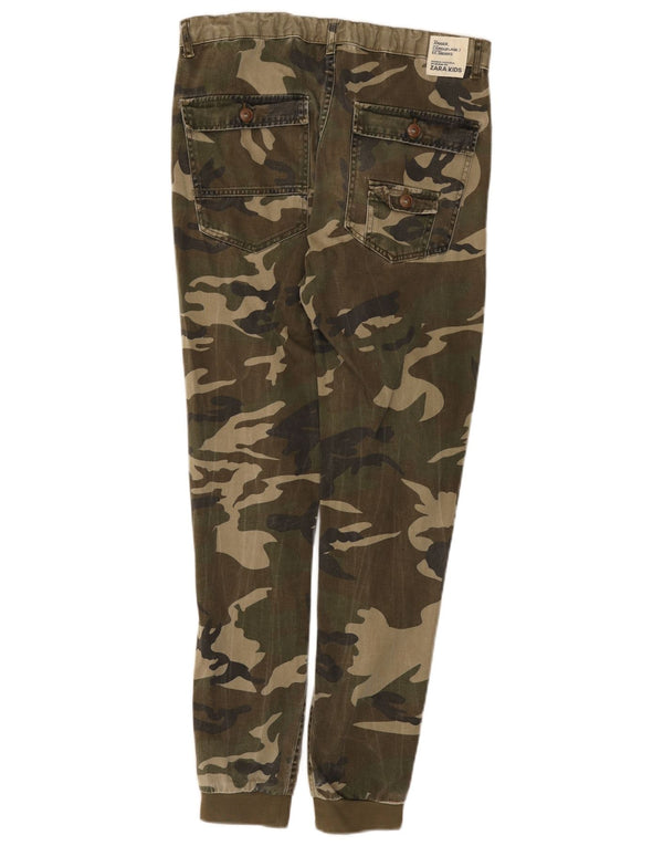 Pantaloni chino da jogging per ragazzi Zara 13-14 anni W30 L28 verde mimetico