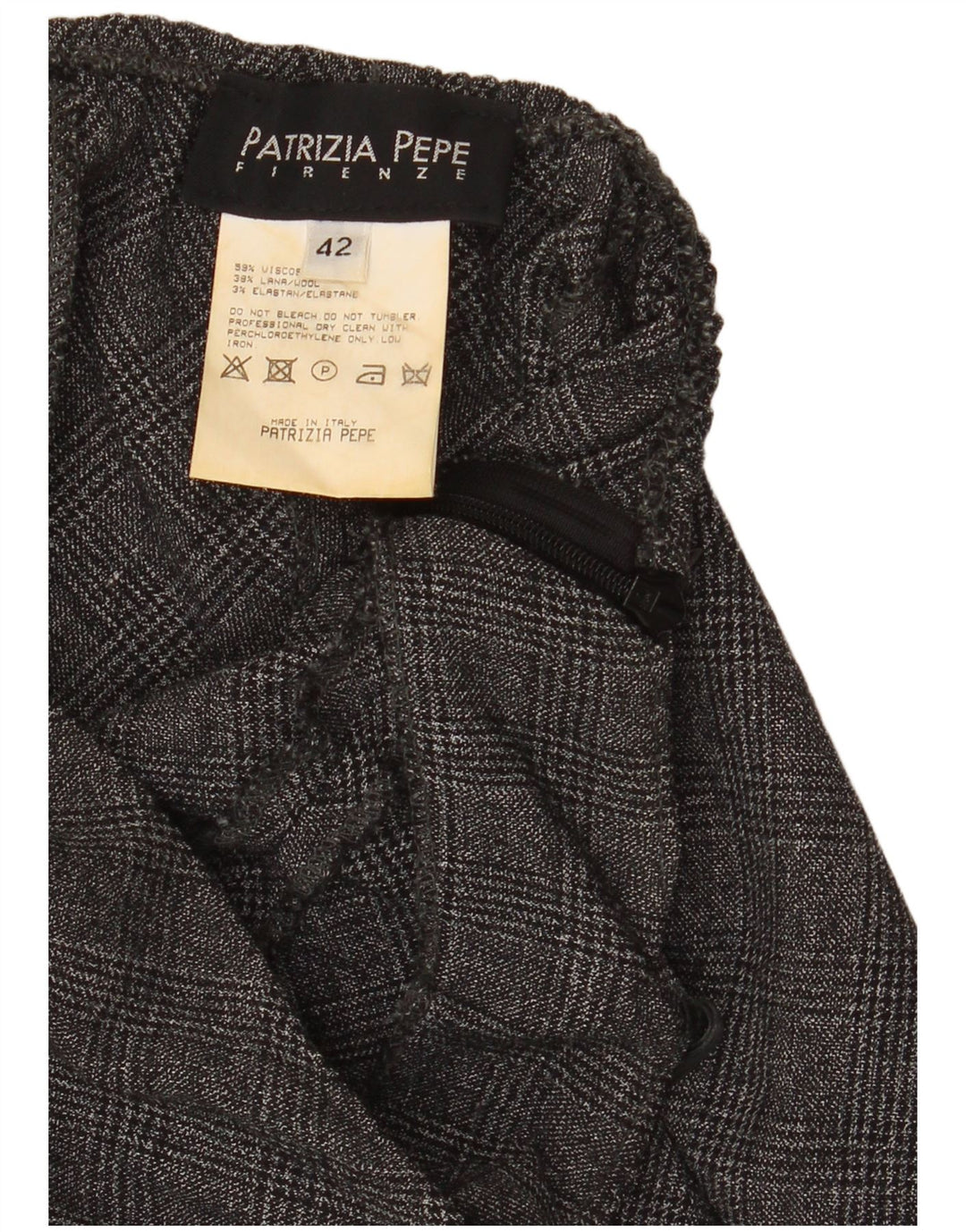Abito Donna Senza Spalline Patrizia Pepe IT 42 Viscosa Pied De Poule Grigio Medio