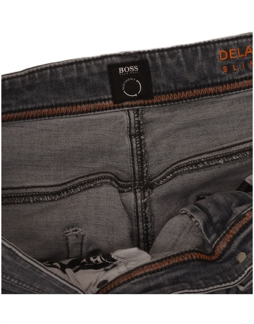 Jeans slim da uomo HUGO BOSS Delaware W36 L32 grigi