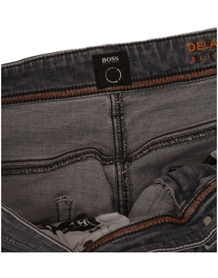 Jeans slim da uomo HUGO BOSS Delaware W36 L32 grigi