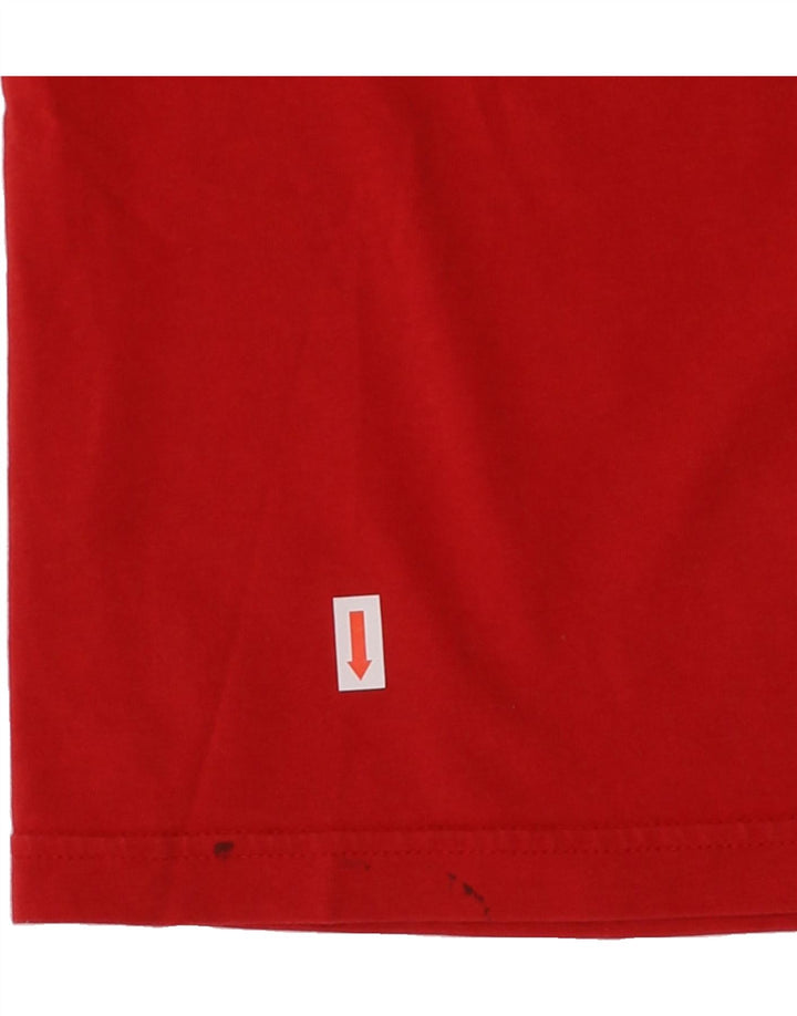 ADIDAS Boys Graphic T-Shirt Top 9-10 Years Red Vintage Adidas and Second-Hand Adidas from Messina Hembry 