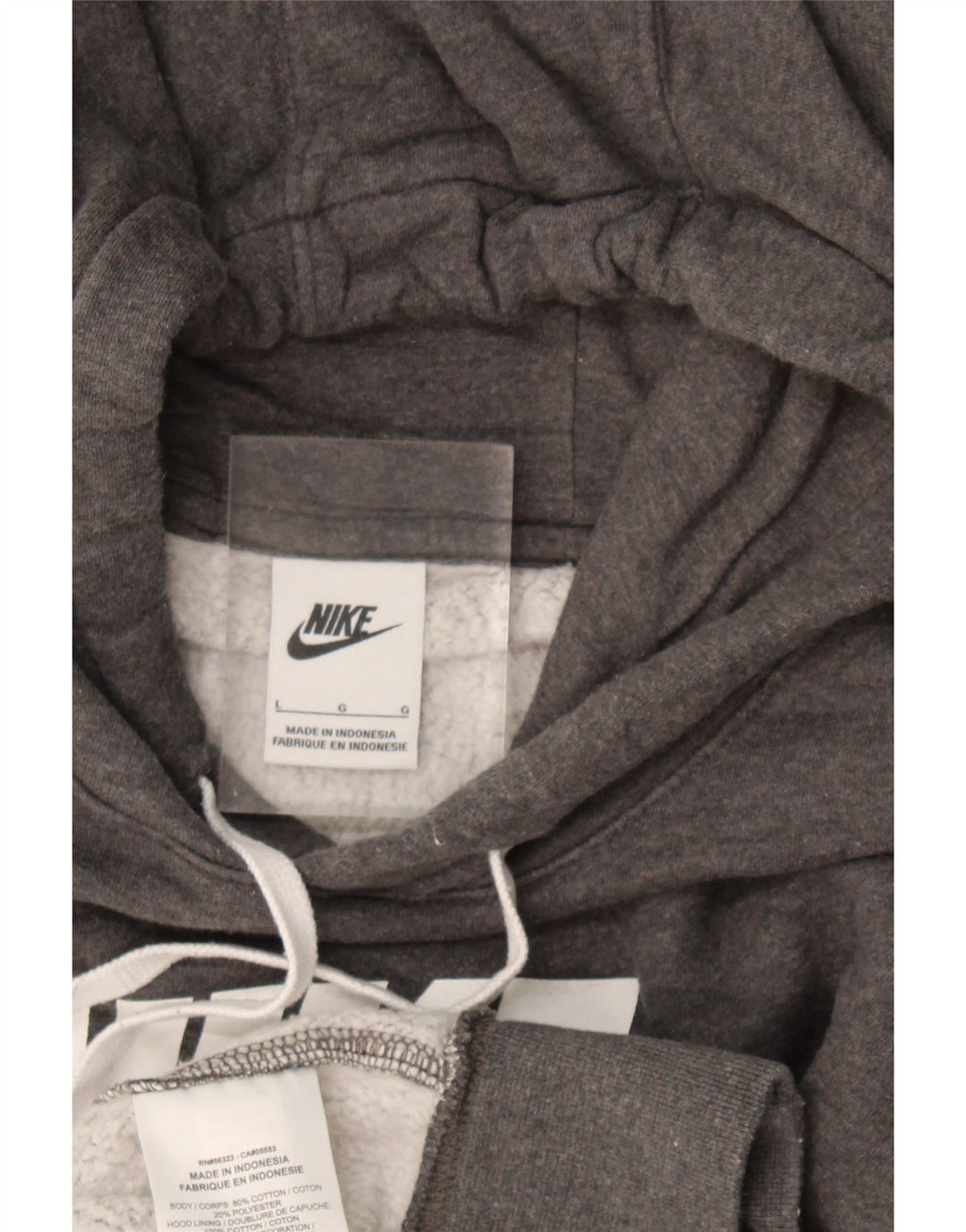 Felpa con cappuccio grafica da uomo Nike Large in cotone grigio