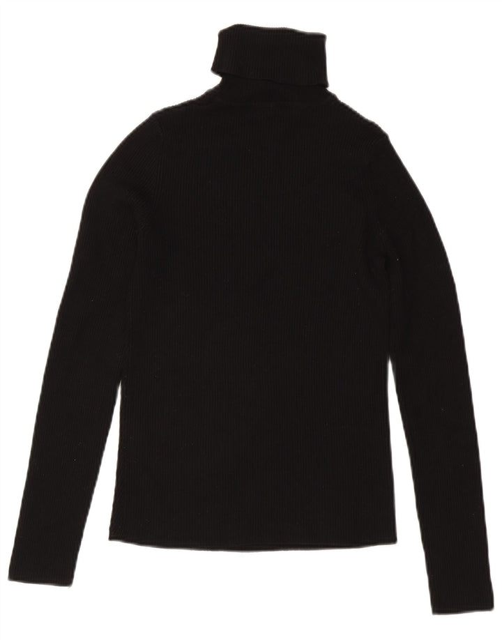 Top Zara da donna con collo alto e camicetta UK 12 in viscosa nera media