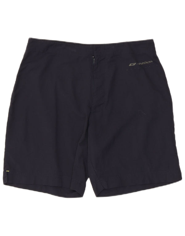 Pantaloncini casual grafici da uomo Reebok piccoli W32 in nylon blu navy