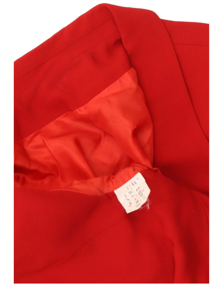 Vintage Womens 1 Button Short Sleeve Blazer Jacket UK 14 Medium Red