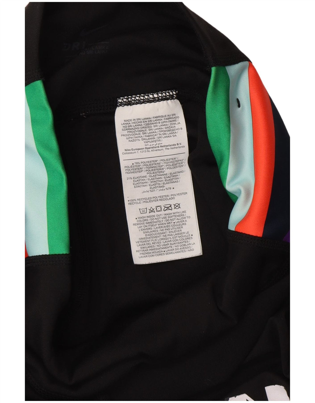 Leggings grafici da donna Nike UK 6 XS poliestere color block nero