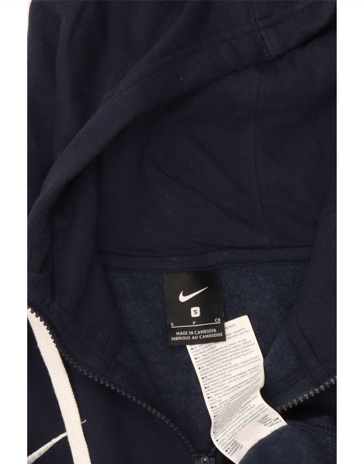 Maglione con cappuccio e zip da uomo NIKE piccolo in cotone blu navy