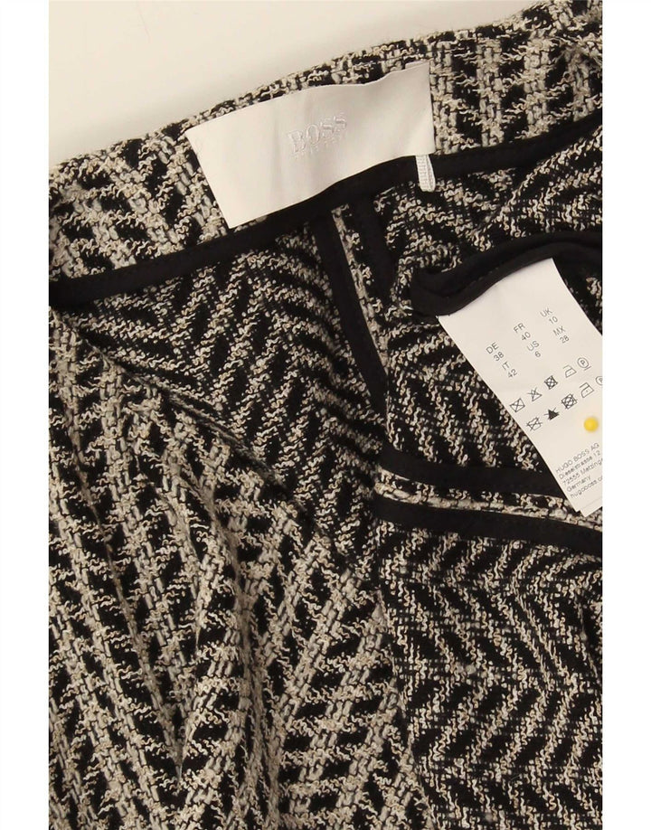 Giacca blazer aperta oversize da donna Hugo Boss UK 10 piccola nera geometrica