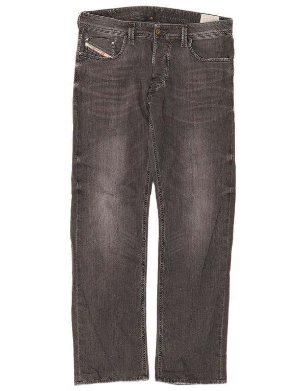 Jeans dritti regolari da uomo Diesel Larkee W34 L32 cotone grigio