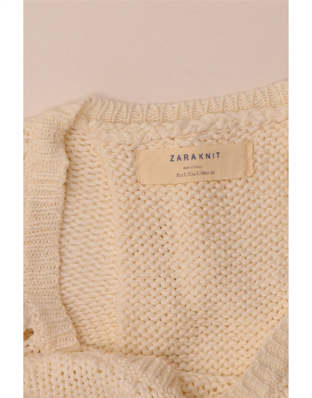 Maglione maglione con scollo a barca da donna Zara UK 16 grande bianco