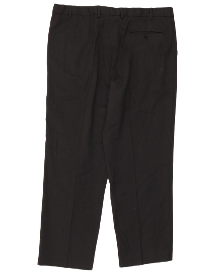 Pantaloni da abito con pegging da uomo Marks & Spencer W38 L29 poliestere nero