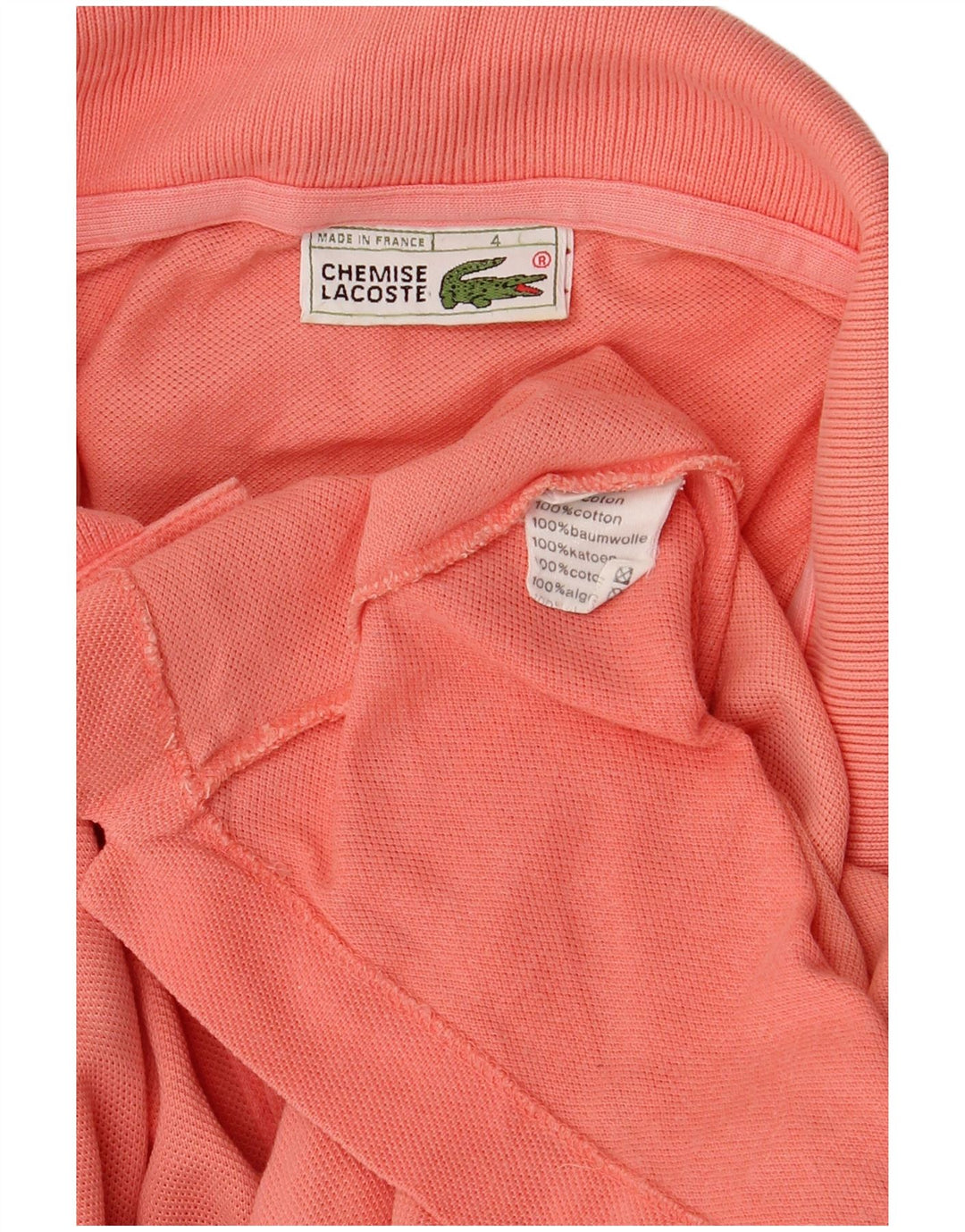 Polo da uomo Lacoste taglia 4 in cotone rosa medio