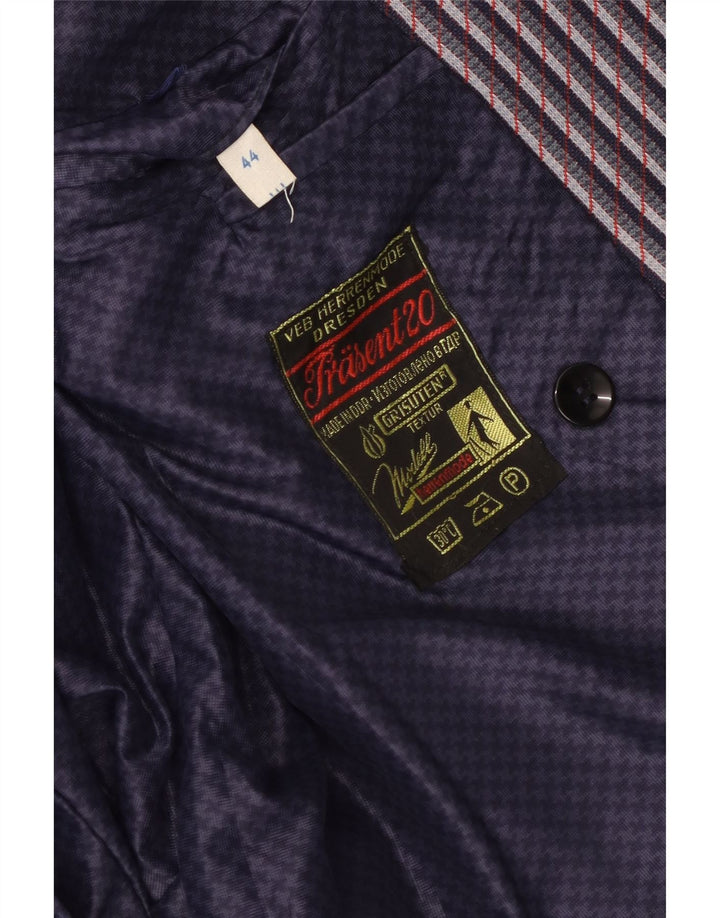 Giacca blazer doppiopetto vintage da donna EU 44 XL a righe blu navy