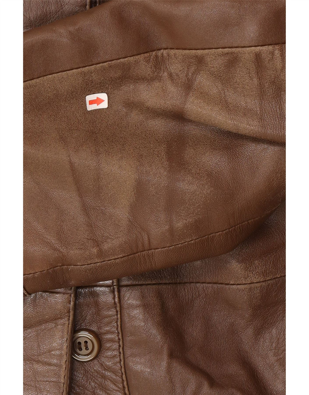 Cappotto in pelle vintage da donna IT 46 grande in pelle marrone