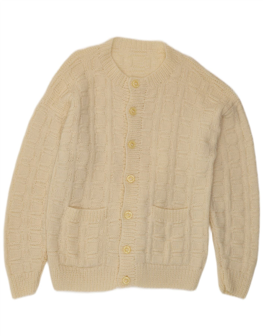Maglione cardigan da uomo vintage grande beige