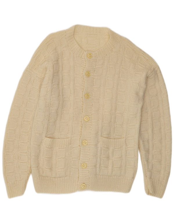 Maglione cardigan da uomo vintage grande beige