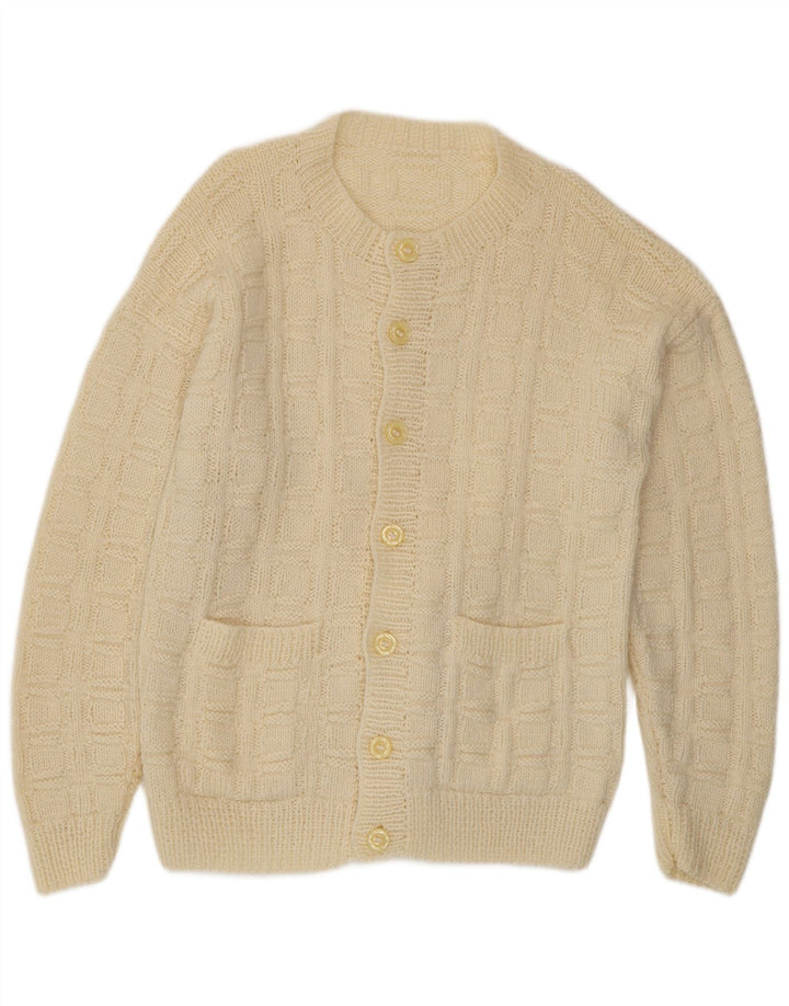 Maglione cardigan da uomo vintage grande beige