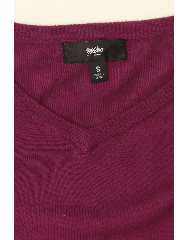 MOSSIMO Womens V-Neck Jumper Sweater UK 10 Small Maroon Nylon Vintage Mossimo and Second-Hand Mossimo from Messina Hembry 