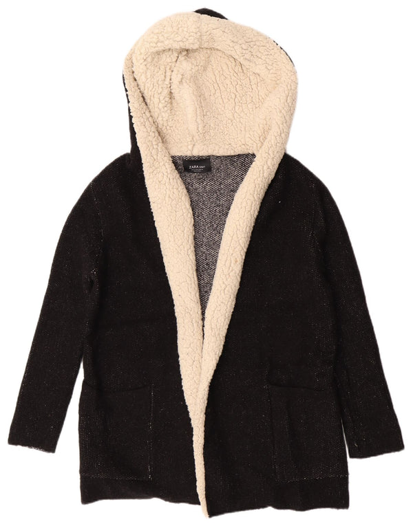 Maglione cardigan con cappuccio oversize da donna Zara UK 10 piccolo nero a spina di pesce