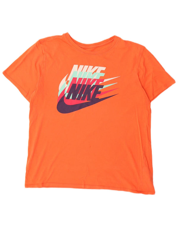 T-shirt grafica da uomo Nike Top Large in cotone arancione