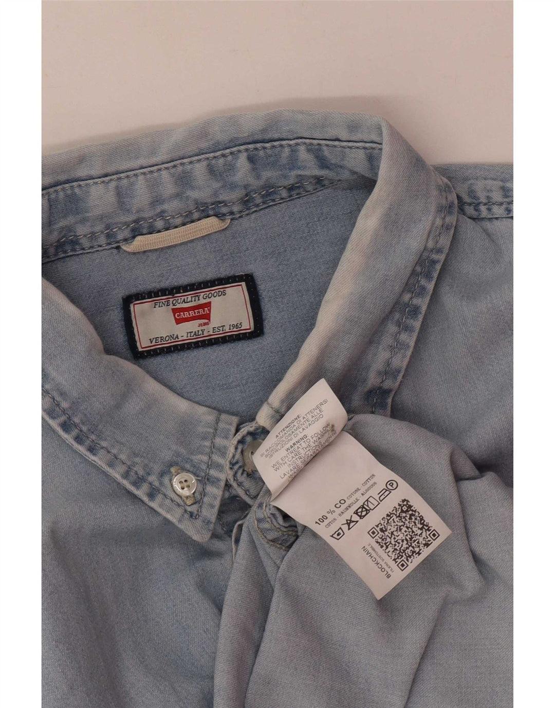 Camicia di jeans da uomo Carrera XL in cotone blu