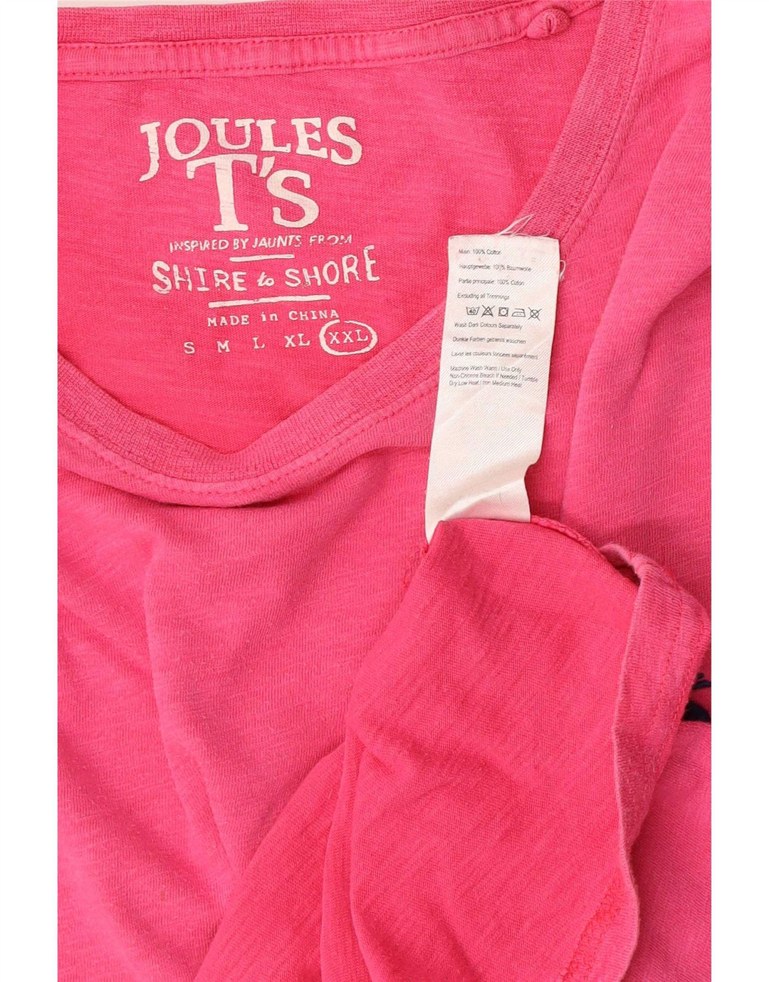 T-shirt da uomo Joules Top 2XL cotone rosa