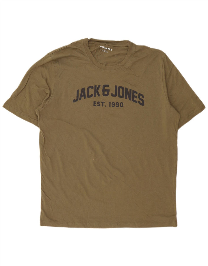 JACK & JONES T-shirt grafica da uomo 2XL verde cotone