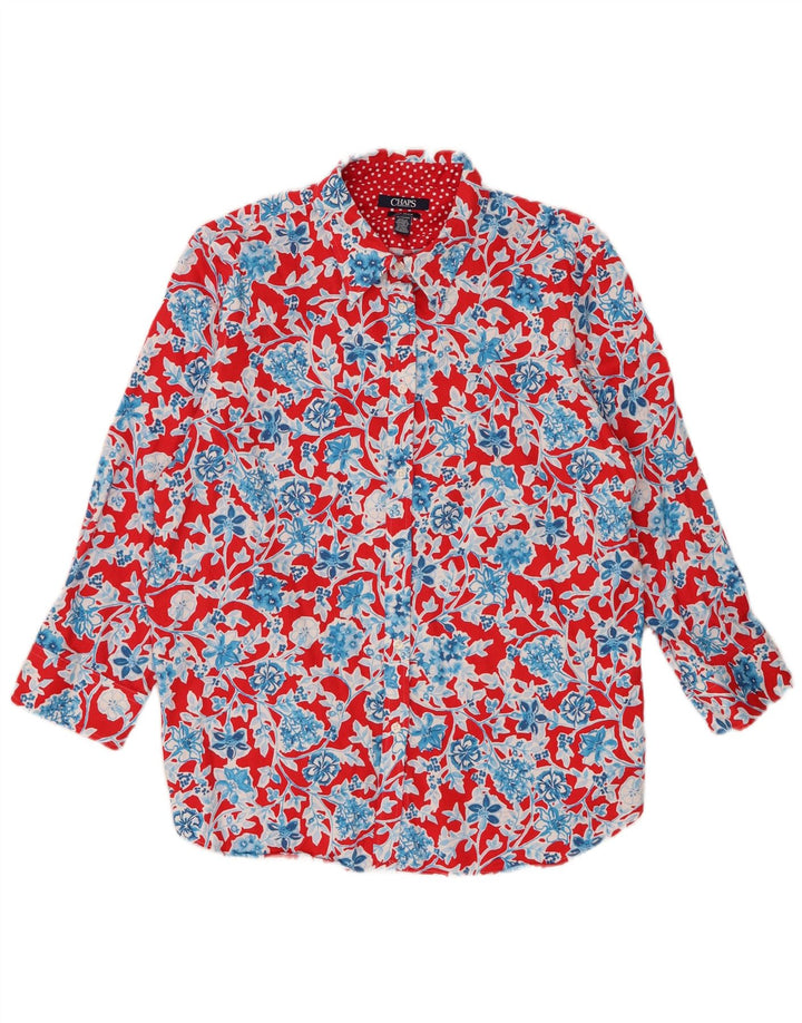 Camicia da donna Chaps UK 18 XL Cotone floreale rosso