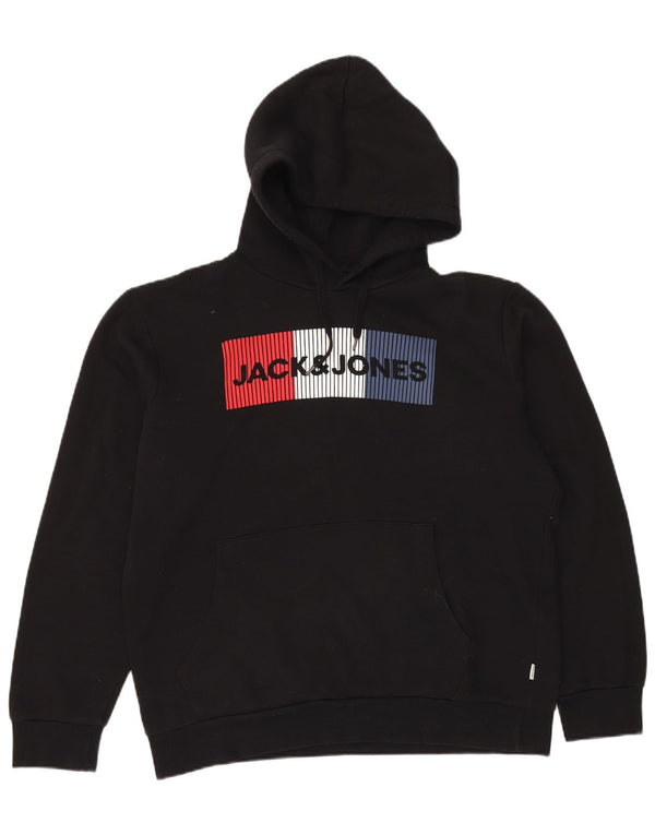 JACK & JONES Felpa con cappuccio grafica da uomo XL in cotone nero