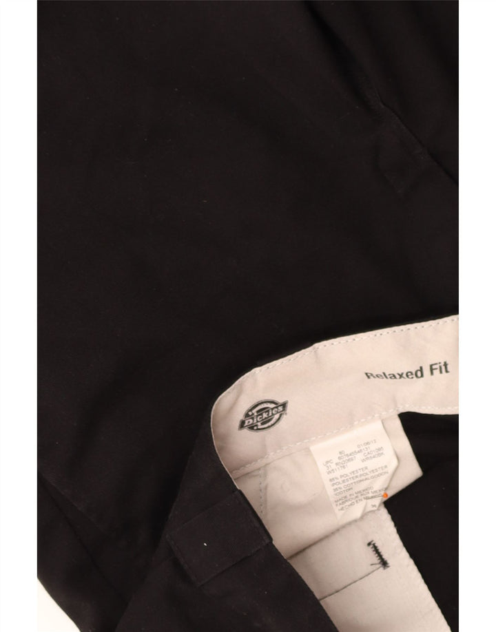 DICKIES Womens Relaxed Fit Cargo Shorts W36 Large Black Polyester