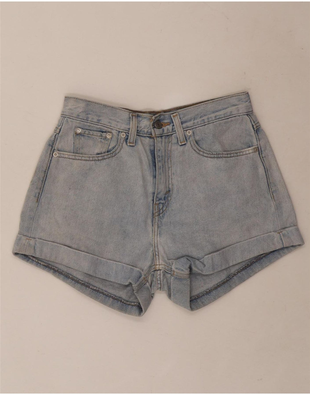 Pantaloncini di jeans da donna Levi's W27 piccoli in cotone blu