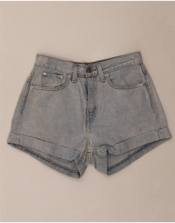 Pantaloncini di jeans da donna Levi's W27 piccoli in cotone blu
