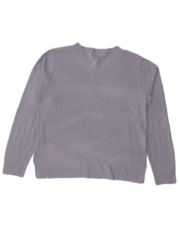 Maglione maglione girocollo da donna Marks & Spencer UK 14 grande viscosa blu