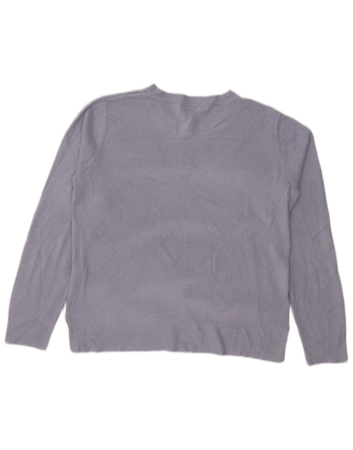 Maglione maglione girocollo da donna Marks & Spencer UK 14 grande viscosa blu