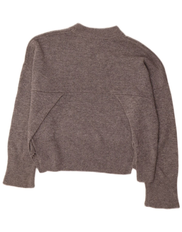 Maglione oversize da donna con collo alto e collo alto Whistles UK 10 piccolo in lana grigia