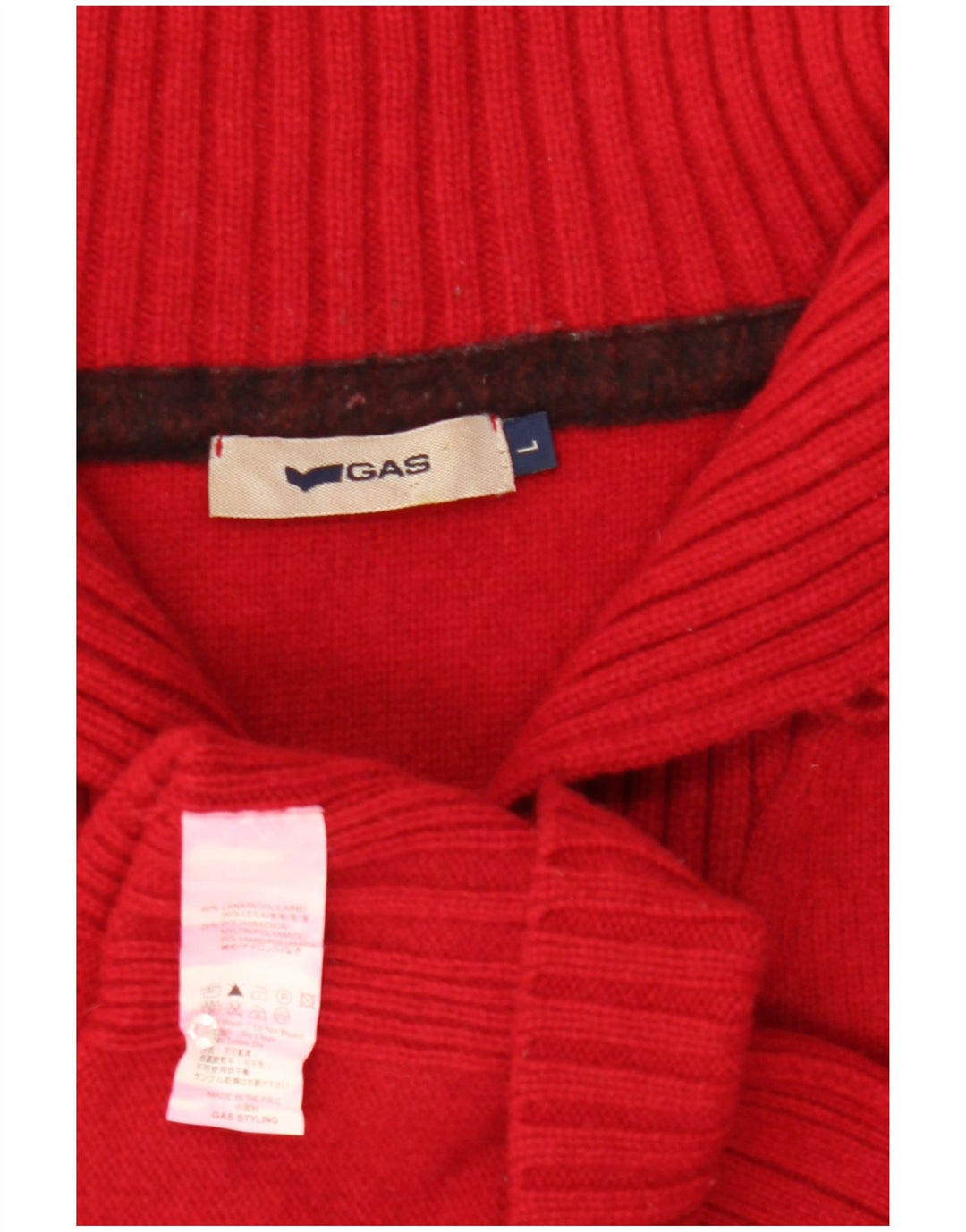 Maglione da donna Gas con bottoni e collo in lana rossa UK 16 grande