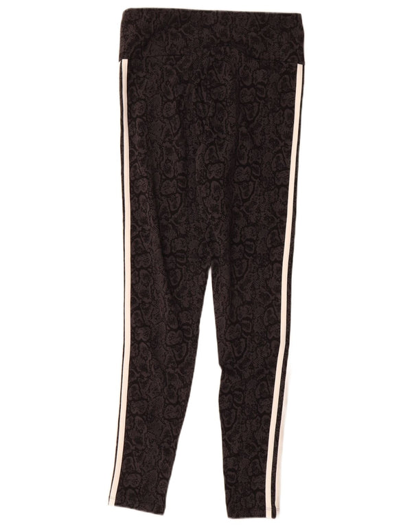 Leggings Adidas da donna UK 12/14 Cotone medio nero con stampa animalier