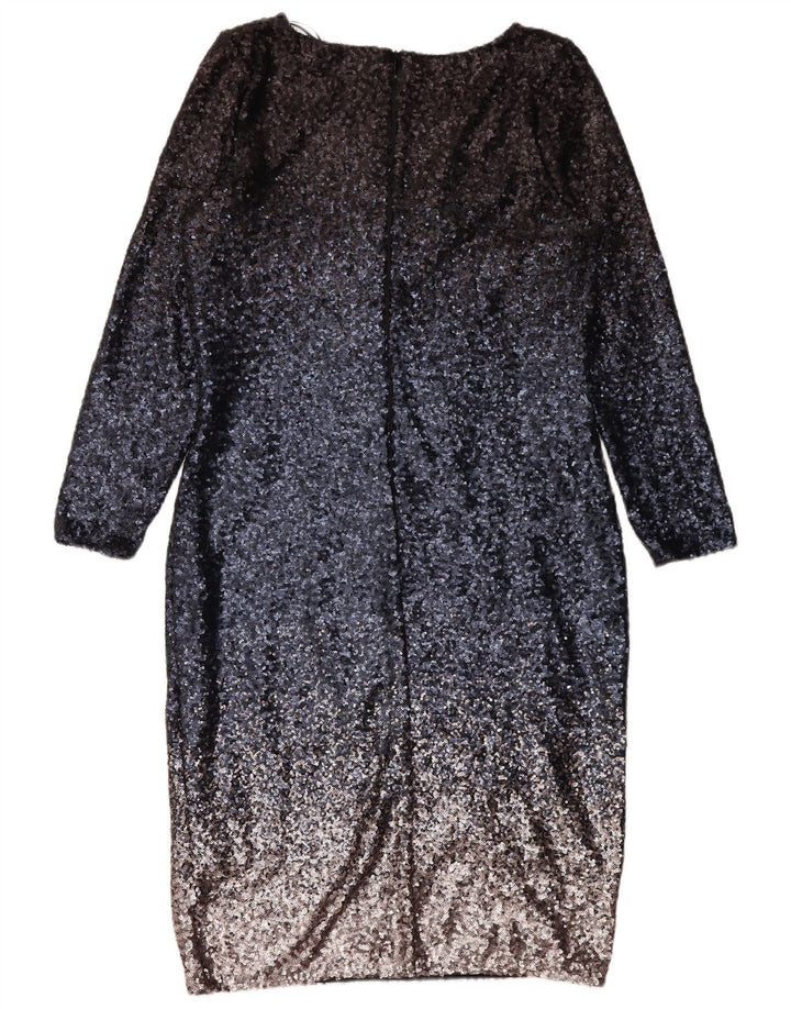 Abito a trapezio da donna a maniche lunghe Monsoon UK 16 Large Blu Navy Colourblock