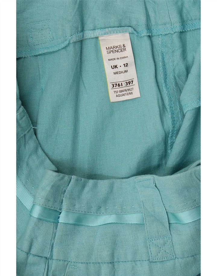 Bermuda da donna Marks & Spencer UK 12 medio W30 lino blu