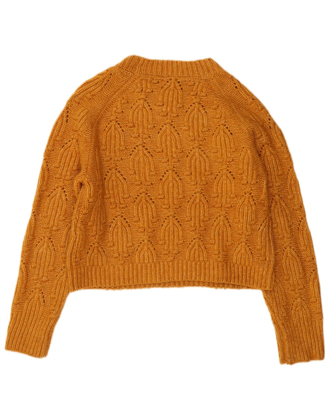 Maglione corto girocollo da donna Zara UK 14 Acrilico arancione medio