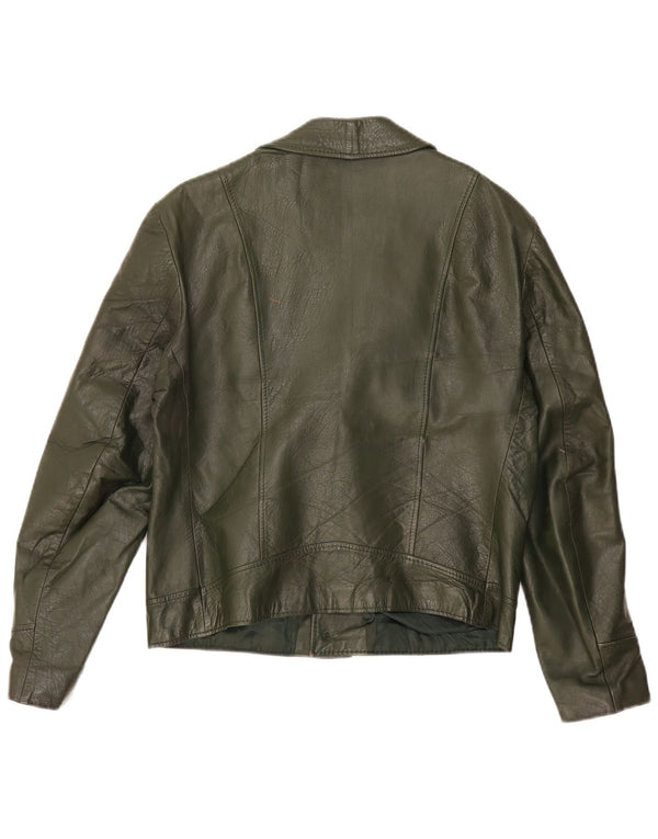 Giacca in pelle vintage da uomo IT 52 XL Cachi